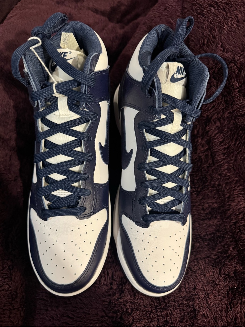 Nike Men's High-Top Dunks Sneakers - Navy and White
